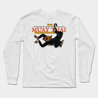 Vintage Muay Thai Tattoo Monkey Long Sleeve T-Shirt